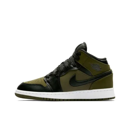 Jordan Air Jordan 1 Детские баскетбольные кроссовки MID Топ Школьный возраст