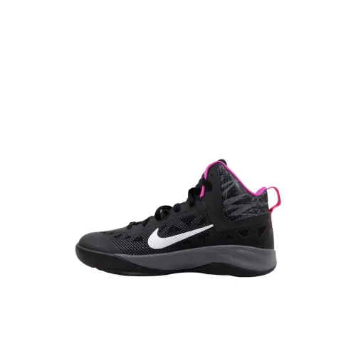 nike Hyperfuse 2013 Амортизация и Дышащий MID Топ Детские Баскетбольные Кроссовки Черный Детский
