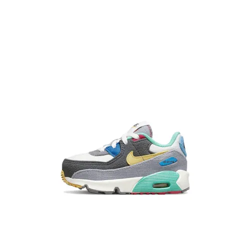 Nike Air Max 90 Low Топ Обувь для малышей Серо-желтый Infant And Toddler