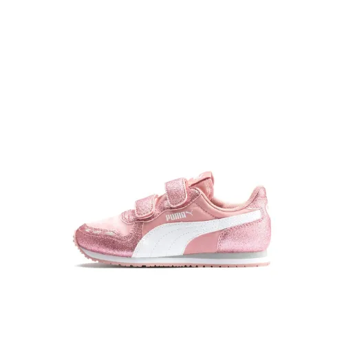 PUMA Cabana Racer Glitz Low Топ Детские беговые кроссовки Розово-белый Children Возраст 3-7 лет
