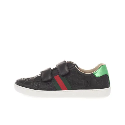 GUCCI Ace Детские Скейтбординги Низкий Топ Школьный возраст
