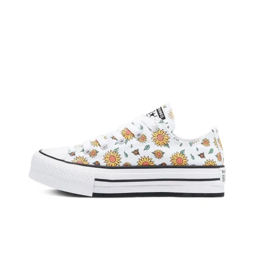 Converse Chuck Taylor All Star Платформа Низкие Кеды Kids Кеды Подсолнух Белый Желтый Подростки