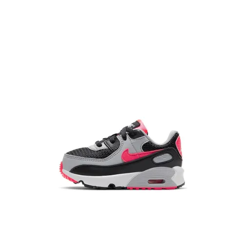 Nike Air Max 90 Low Топ Обувь для малышей Черный Серый Розовый Infant и Toddler