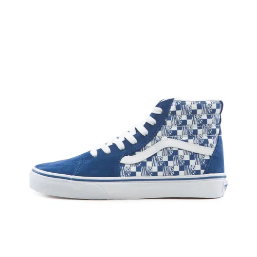 Vans SK8 Легкий и Износостойкий Высокий Топ Детские Скейтбординги Сине-белый Подростки