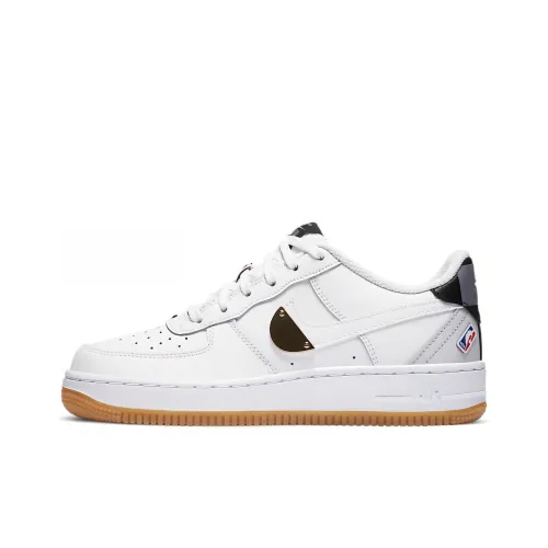 Nike Air FORCE 1 LV8 1 'NBA' Упаковка Устойчивый к истиранию Низкий Топ Детские Скейтбординг Белый Черный