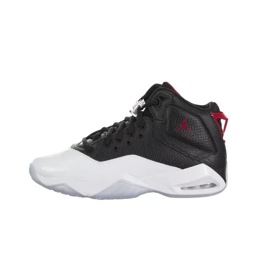 Джордан B'Loyal Амортизация Износостойкий MID Топ Детские Баскетбольные Кроссовки Белый Черный