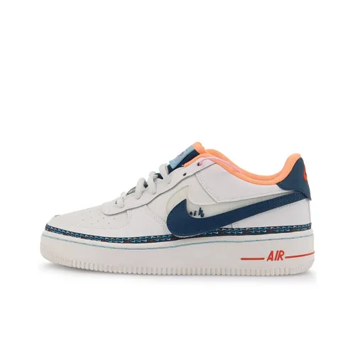 Nike Air FORCE 1 Mini Swoosh Low Топ Детские Скейтбординги Белый Синий