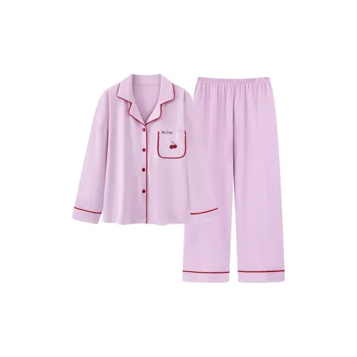 UAVAE Пижамный комплект женский цвет вишневый цветок розовый