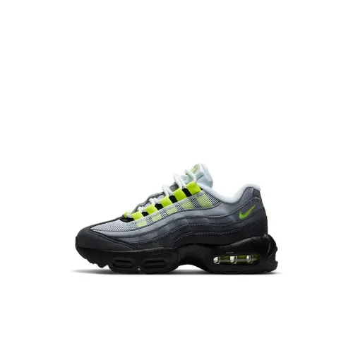 Nike Air Max 95 OG 'Неон' Повседневная обувь Серый Черный Зеленый Градиентный Дети Возраст 3-7 лет