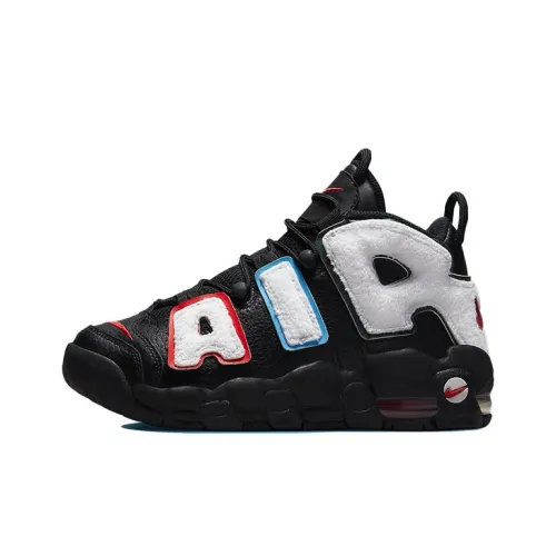 Nike Air More Uptempo MID Топ Детские Баскетбольные Кроссовки Черный Красный Подростки