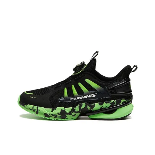 Antakids Shenxing противоскользящий устойчивый к истиранию низкий топ детская беговая обувь черный зеленый