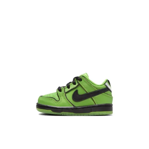 Powerpuff Girls x Nike Dunk SB Slip-Resistant Low Top Обувь для малышей Зеленый Infant и Toddler