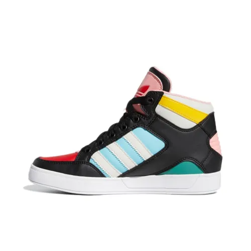 Adidas Originals Hardcourt Hi J противоскользящий высокий топ для детей для скейтбординга черный розовый подростки