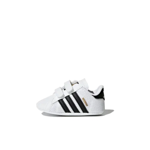 Adidas Originals SUPERSTAR LOW Топ Обувь для малышей Черный Белый Золото Infant и Toddler