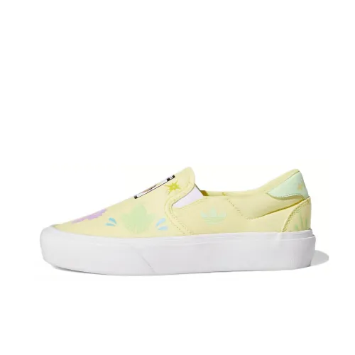 Disney x Adidas Originals COURT RALLYE SLIP On J Slip-resistant Амортизация Низкий Топ Детские Скейтбординги