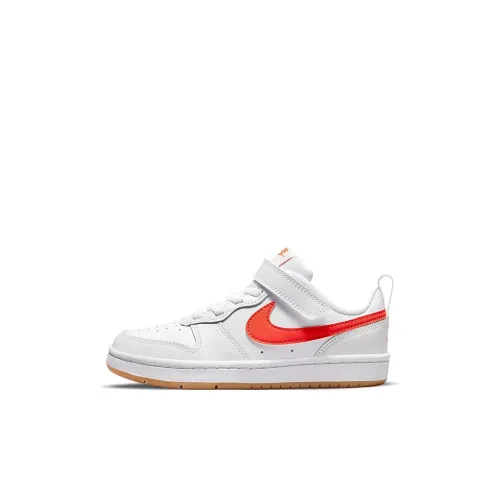 Nike Court Borough 2 Low Топ Детские Скейтбординги Белый Оранжевый Дети Возрастом 3-7 Лет