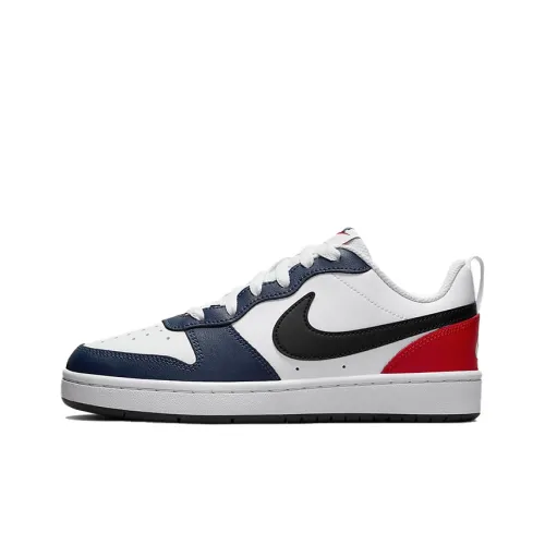 Nike Court Borough Low 2 Slip Resistant Abrasion Resistant Low Топ Детские Скейтбординги Белый синий красный