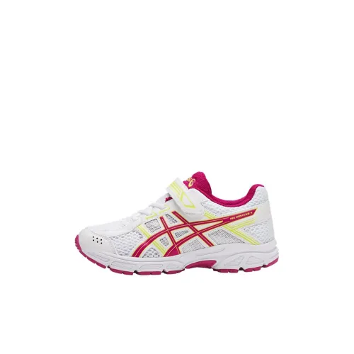 Asics Гель Contend 4 Устойчивый к истиранию Низкий Топ Детская Беговая Обувь Белый Красный Для детей 3-7 лет