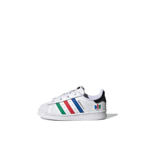 Adidas Originals SUPERSTAR Устойчивая к истиранию Низкая Обувь для малышей Белая Infant Wa Toddler