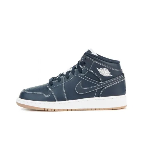 Jordan Air Jordan 1 Детская баскетбольная обувь MID Топ для школьного возраста