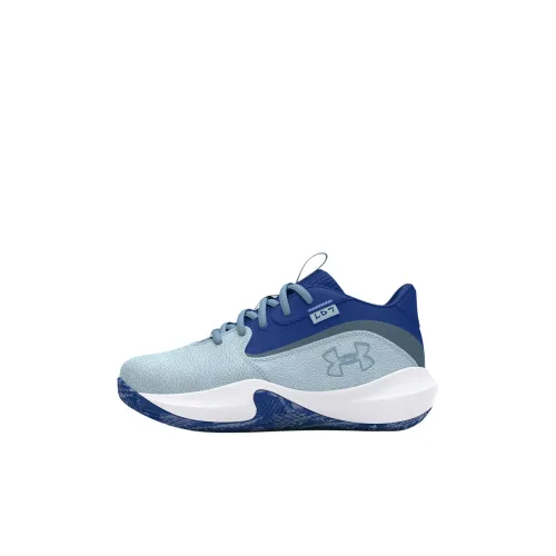 Under Armour Lockdown 7 Slip-Resistant Abrasion-Resistant Low Top Children's Basketball Shoes Blue Kids