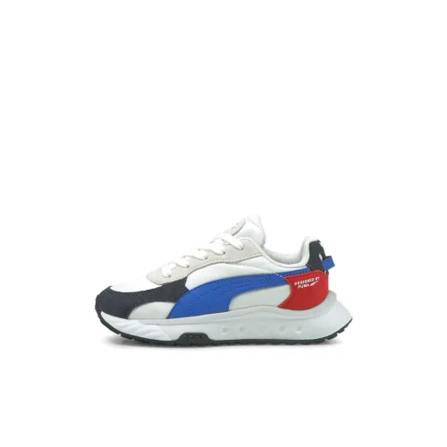 PUMA Wild Rider Series Детские кроссовки для тренировок Белый синий красный для детей 3-7 лет