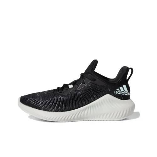 Adidas AlphaBounce Low Топ Детские Беговые Кроссовки Черные Подростки
