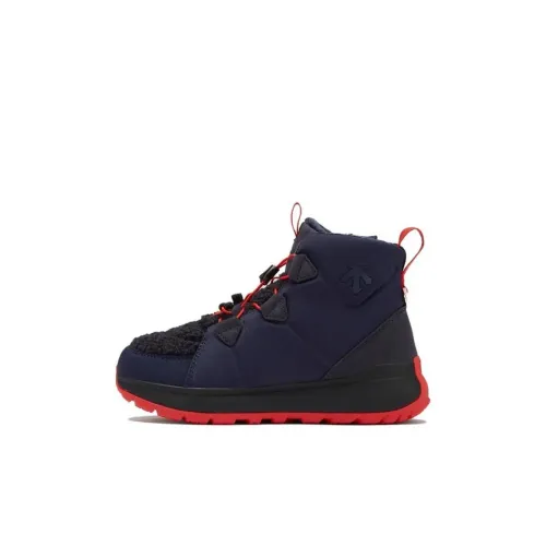 DESCENTE Slip-resistant Thermal High Top Kids Lifestyle Shoes Black Red Kids DESCENTE Противоскользящие термальные высокие детские повседневные кроссовки черные красные для детей