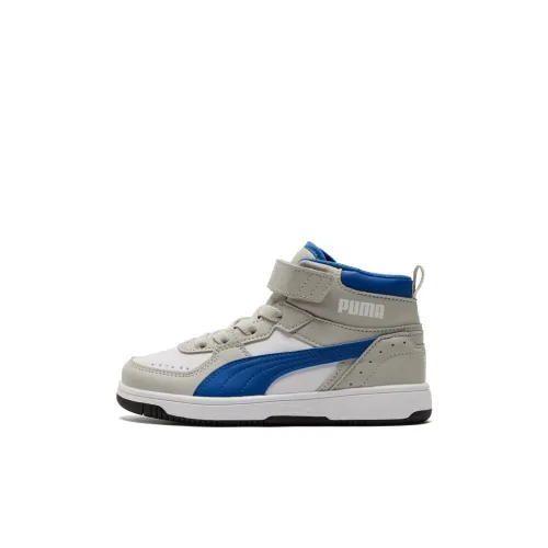 PUMA REBOUND Series Joy High Top Скейтборд Кроссовки Синий Серый Черный Для детей 3-7 лет