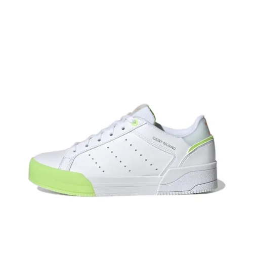 Adidas Originals Court Tourino J Low Топ Детские Скейтбординги Белый Зеленый Подростки