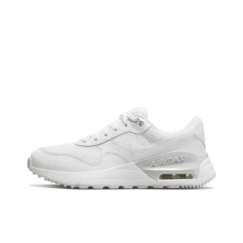 Nike Air Max SYSTM Амортизация Устойчивый к истиранию Дышащий Низкий Топ KIDS Lifestyle Shoes Белый