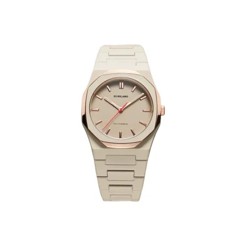 D1 MILANO Watch Кварцевый механизм Поликарбонатный ремешок 37 мм Розовое золото Циферблат Унисекс