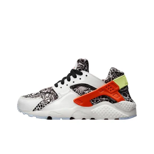 Nike Air Huarache Slip-resistant Shock Absorbers Низкие детские беговые кроссовки Белый Черный