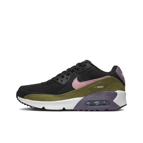 Nike Air Max 90 Low Топ Детские Беговые Кроссовки Черный Зеленый Подростки