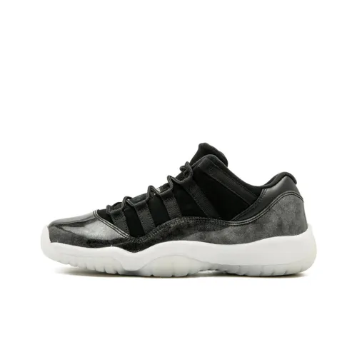 Jordan Air Jordan 11 Low Barons Аbrasion Resistant Нижняя юбка Resistant Low Топ Детские Баскетбольные кроссовки Черный