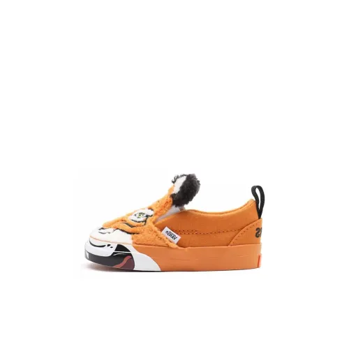 Vans Износостойкий Дышащий Низкий Верх Малышов Обувь Желтый Белый Новорожденный и Малыш