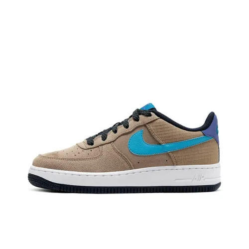 Nike Air FORCE 1 Slip-resistant Low Top Детские Скейтбординги Коричнево-синие Подростки
