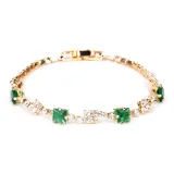 Большой зеленый браслет с цирконием