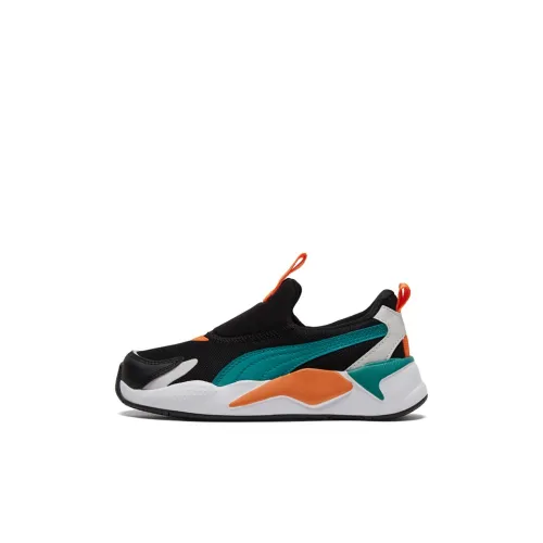PUMA RS X Slip On Аbrasion Resistant Низкий Топ Детские Лайфстайл Обувь Черный Зеленый Дети Возраст 3-7 Лет