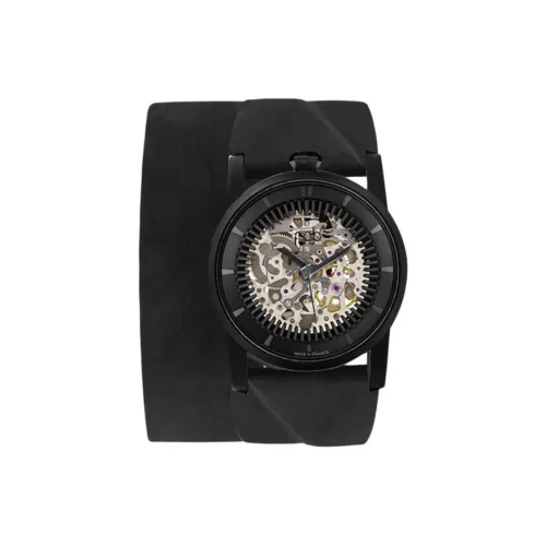 FOB Наручные часы Автоматический механический механизм Кожаный ремешок 41,3mm Черепный циферблат Унисекс