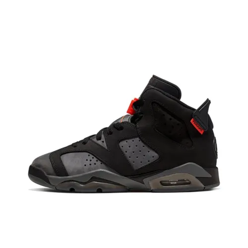 Jordan Air Jordan 6 Ретро PSG MID Топ Детские Баскетбольные Кроссовки Серый Черный