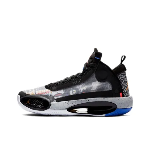 Jordan Air Джордан 34 Low EP Устойчивый к истиранию Дышащий MID Баскетбольные кроссовки для детей Черный Белый