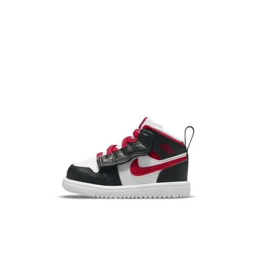Jordan Air Jordan 1 MID Alt High Топ Обувь для малышей Черный красный белый Infant And Toddler