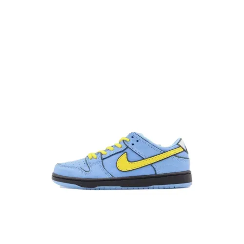 Powerpuff Girls x Nike Dunk SB Амортизация Низкий Топ Детские Скейтбординги Синий Желтый Для детей 3-7 лет