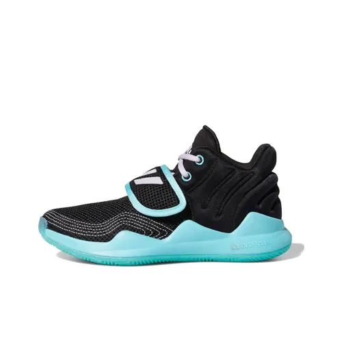 Adidas Deep Threat J Устойчивый к истиранию Противоскользящий Низкий Топ Баскетбольные кроссовки для игры Черный Подростки