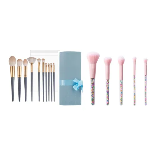 XIBI Синий Bridge Конфетный цвет Кисти для макияжа Детали Мягкий 10 шт + 5 шт