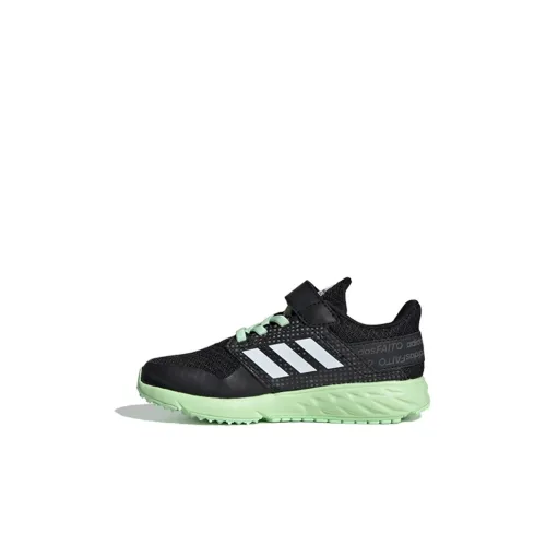 Adidas Fortafaito El K Slip-resistant Low Top Детская беговая обувь Черный Зеленый для детей 3-7 лет