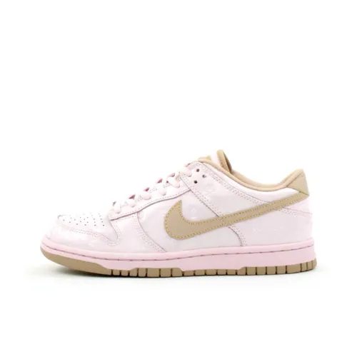 Nike Dunk Low Slip Resistant Амортизация Abrasion Resistant Низкий Топ Детские Скейтбординги Розово-коричневый Подростки