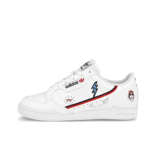 Adidas Originals Continental 80 J Противоскользящий Низкий Топ Детские Скейтбординг Белый Синий Красный Подростки