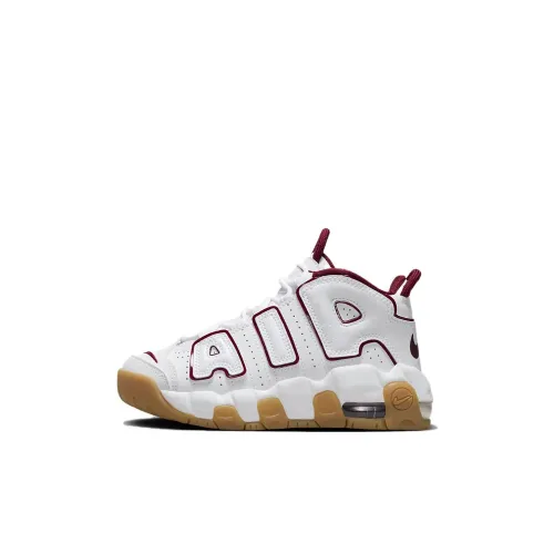 Nike Air More Uptempo Детская баскетбольная обувь Низкий топ Белый Красный Для дошкольников